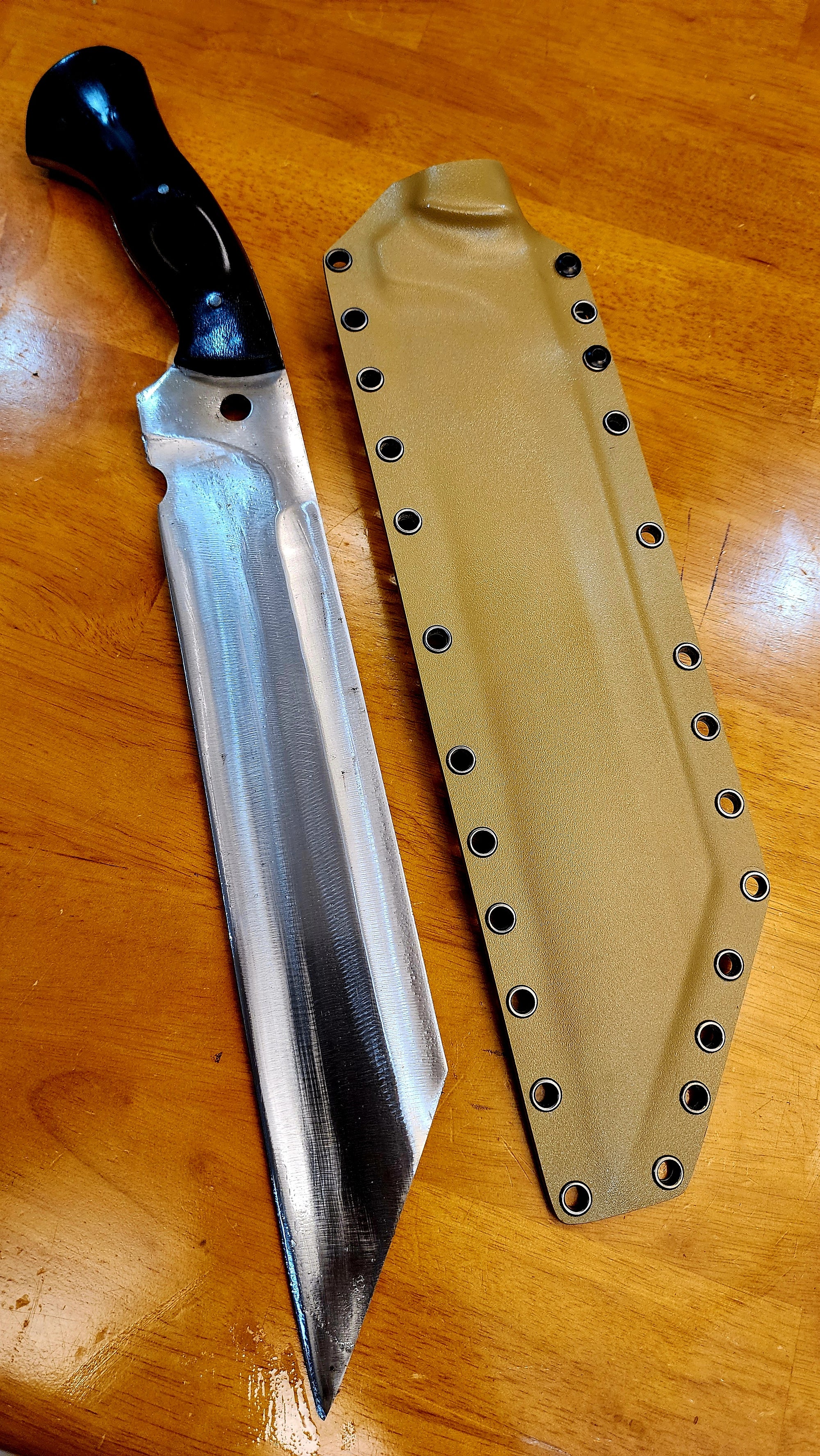 BlackOps Full Tang Seax Blade with Kydex Sheath