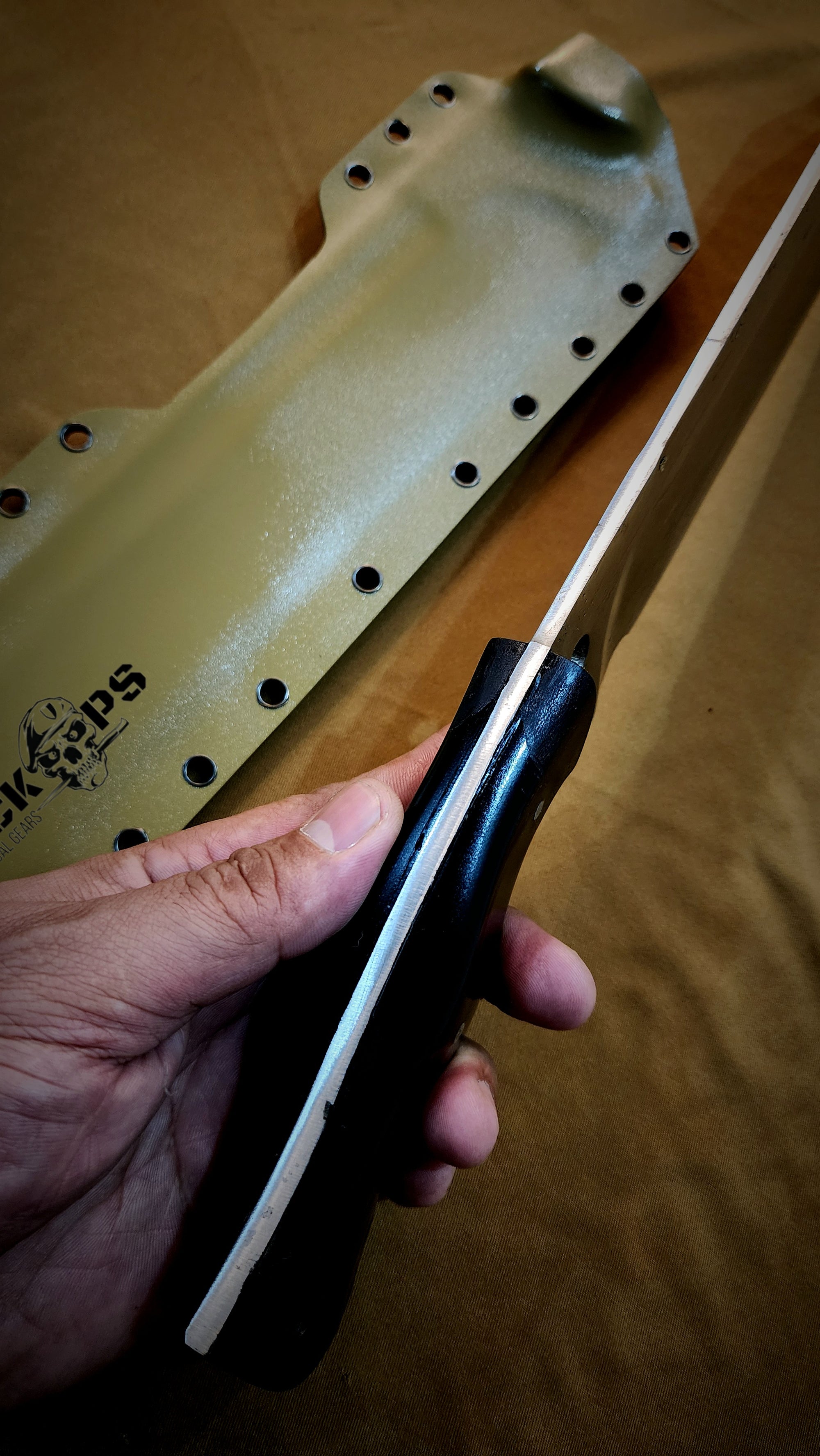 BlackOps Full Tang Seax Blade with Kydex Sheath