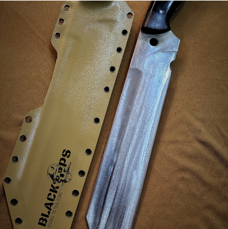 BlackOps Full Tang Seax Blade with Kydex Sheath