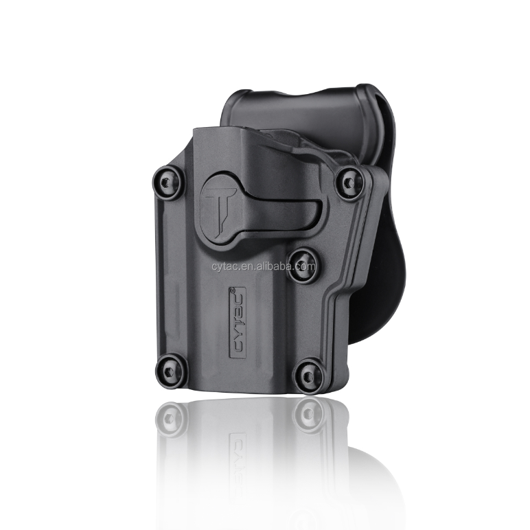 Left-hand Cytac Megafit tactical holster with paddle